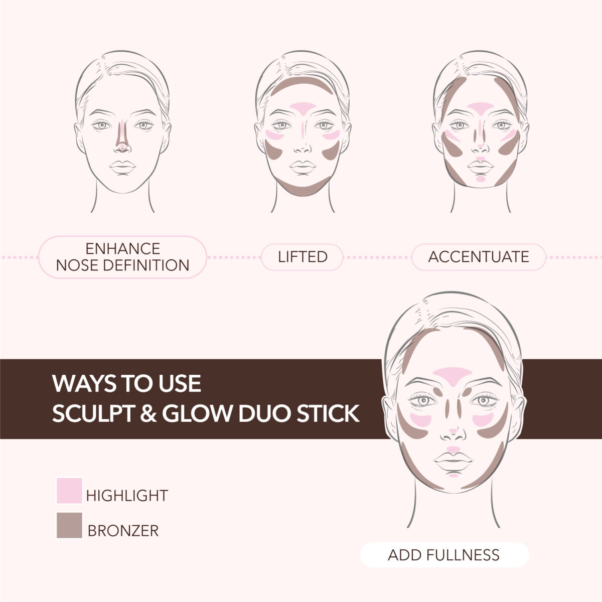 Moira Sculpt & Glow Duo Stick 300 Cool For Summer kontuurkreem - Image 6