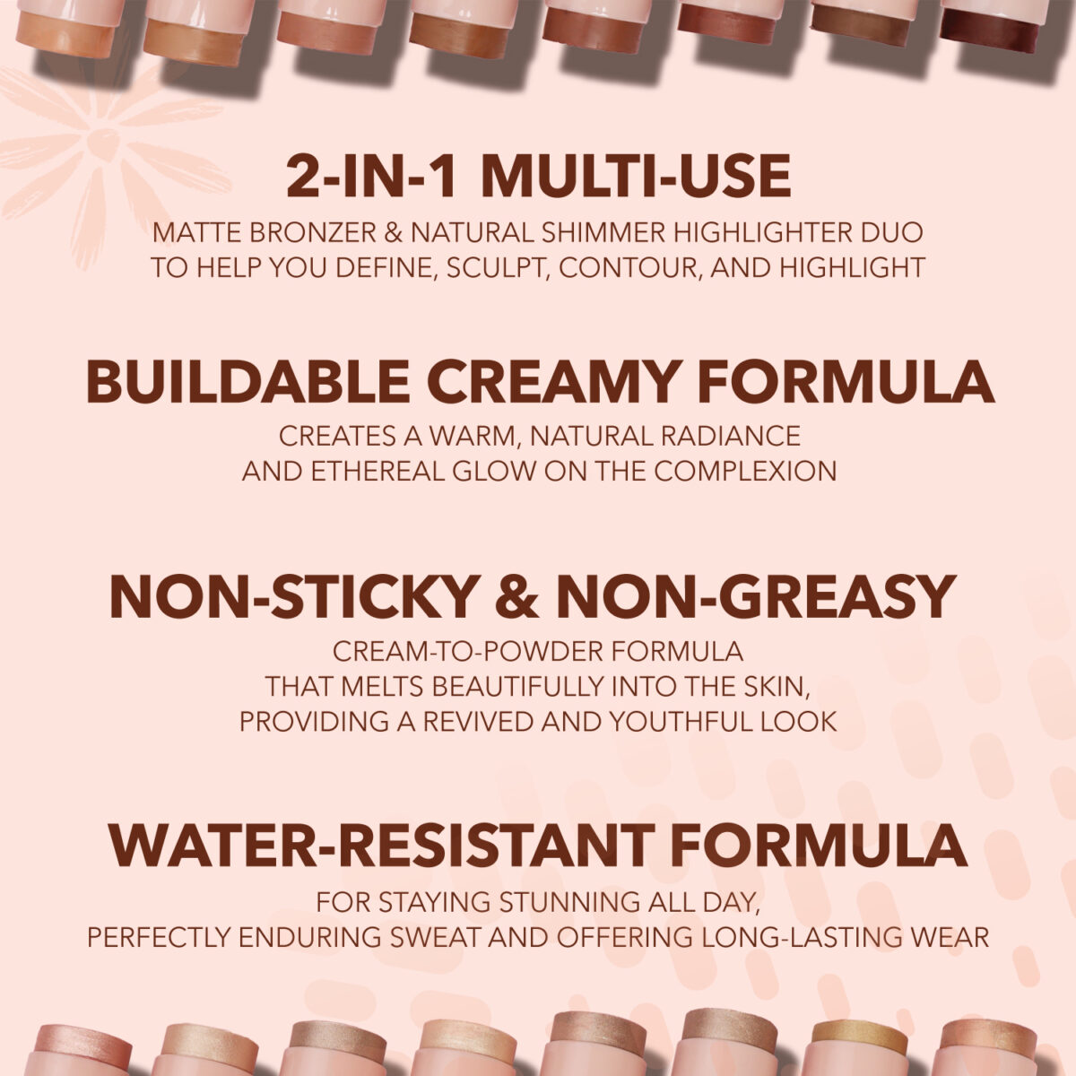 Moira Sculpt & Glow Duo Stick 300 Cool For Summer kontuurkreem - Image 5