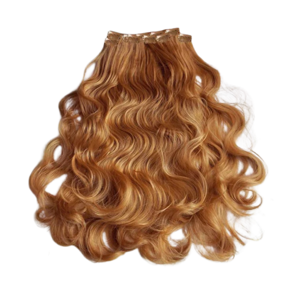 Miellee 100% natural clip in juuksepikendused strawberry blond 4 klipsi 45cm 2tk